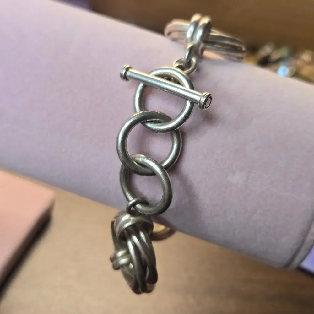 Silpada Multi-Circle Toggle Clasp Sterling Silver Bracelet (Style B1235)